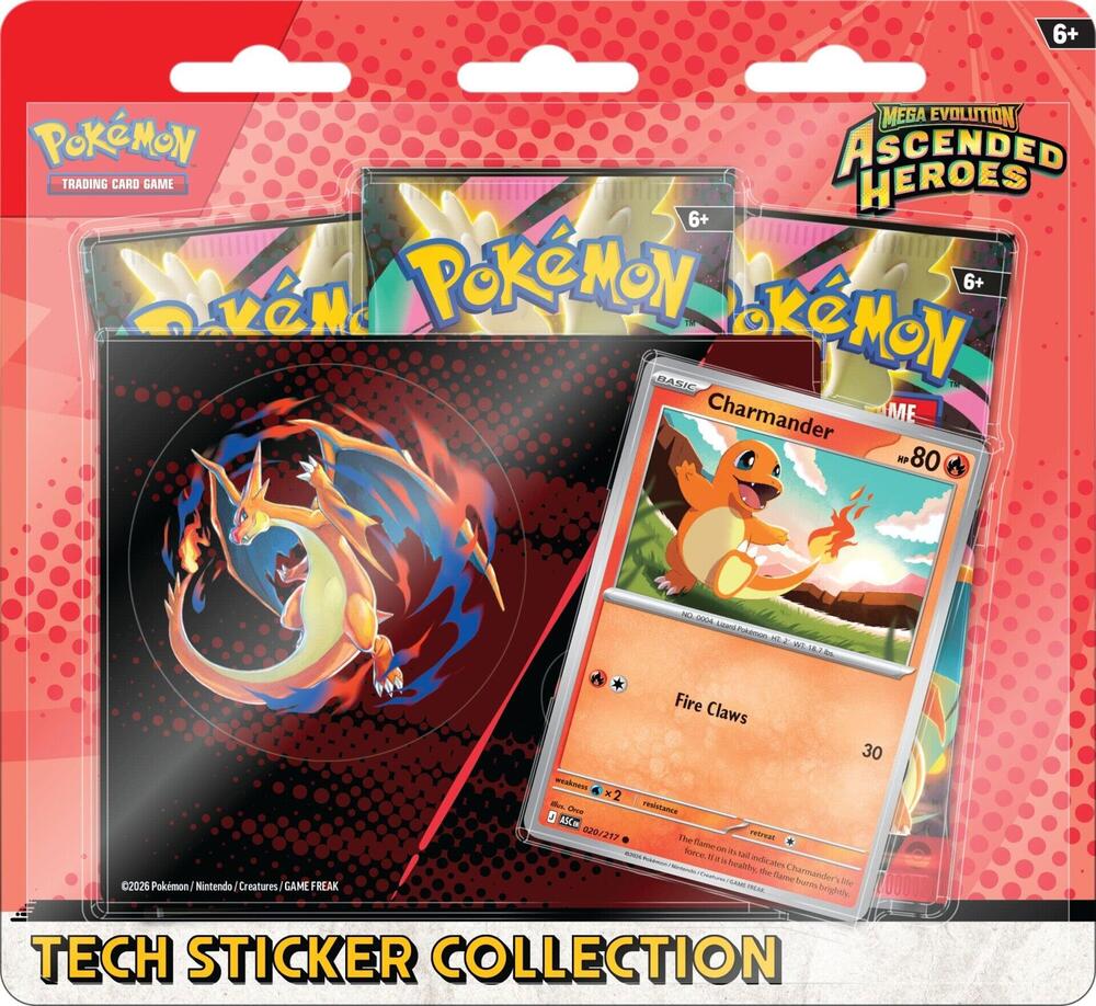 Pokemon Mega Evolution: Ascended Heroes Tech Sticker Collection - Charmander - ME: Ascended Heroes