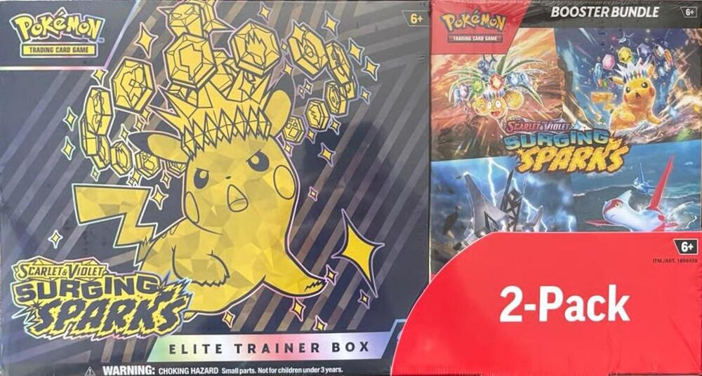 Pokemon Surging Sparks Costco 2-Pack Trainer Box and Booster Bundle