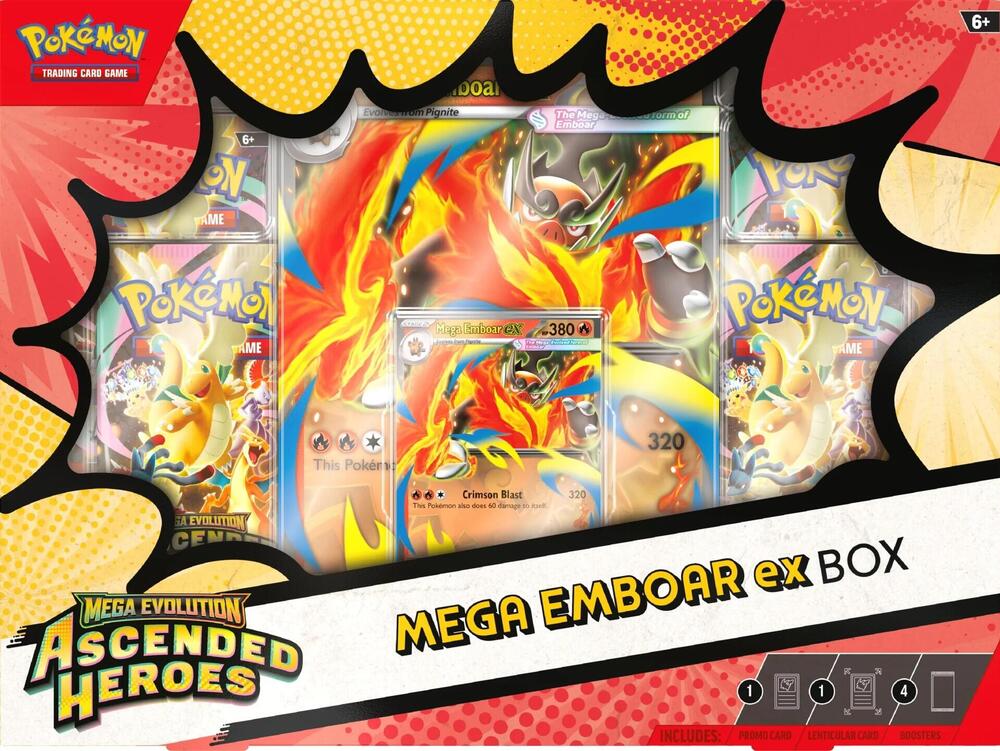 Pokemon RANDOM Ascended Heroes Mega Emboar ex Box- RANDOM ART
