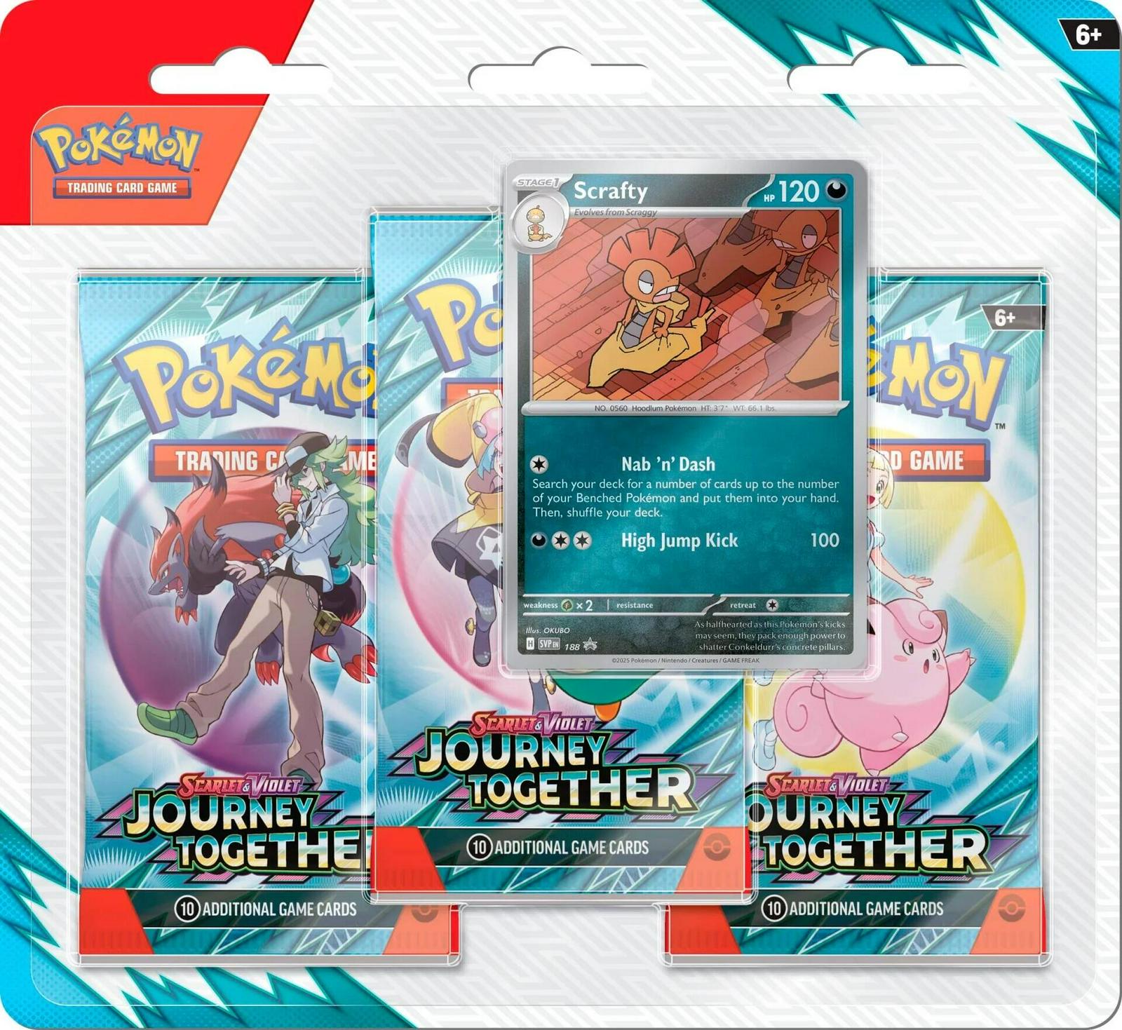 Pokemon Journey Together 3 Pack Blister- Scafty