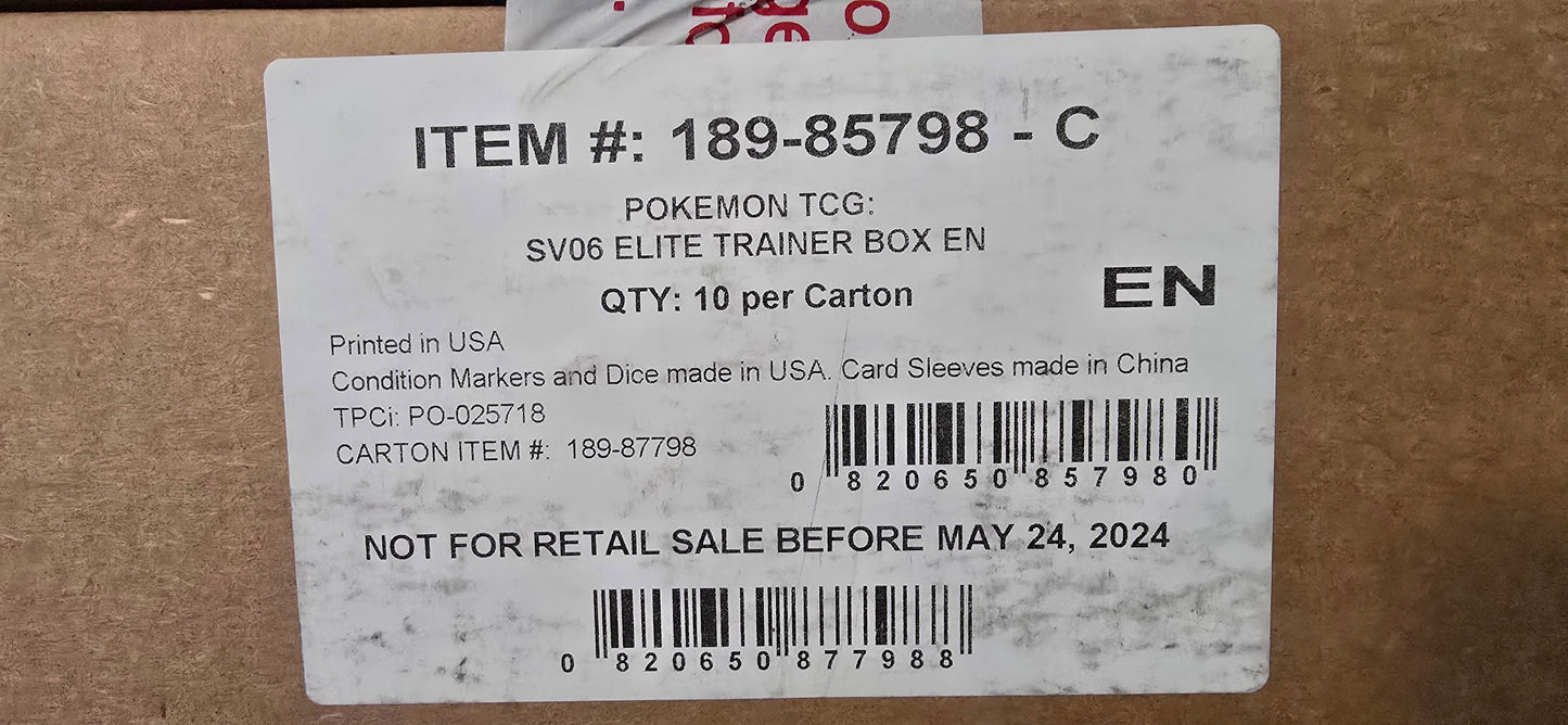 Pokemon-Twilight Masquerade Elite Trainer Box CASE