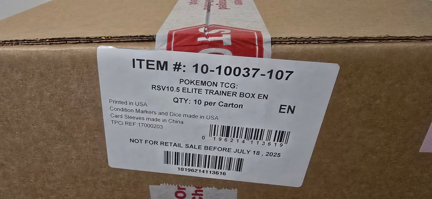 Pokemon White Flare Elite Trainer Box CASE #2- ETB