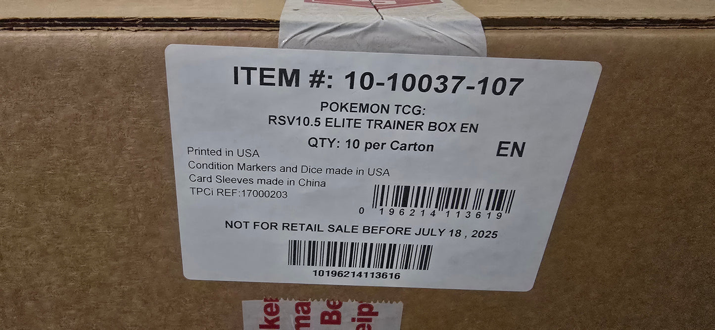 Pokemon White Flare Elite Trainer Box CASE- ETB