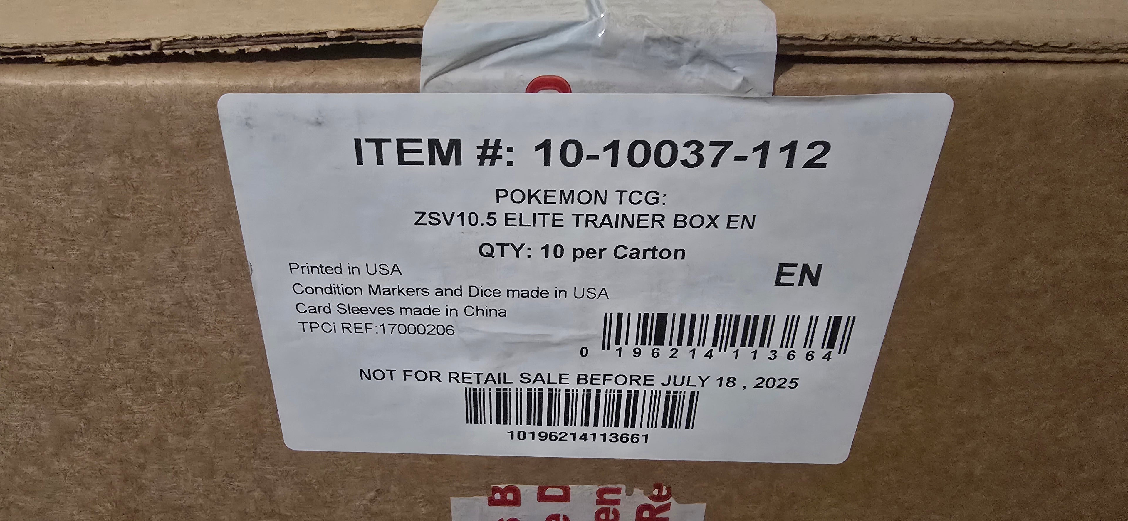 Pokemon Black Bolt ETB CASE #1