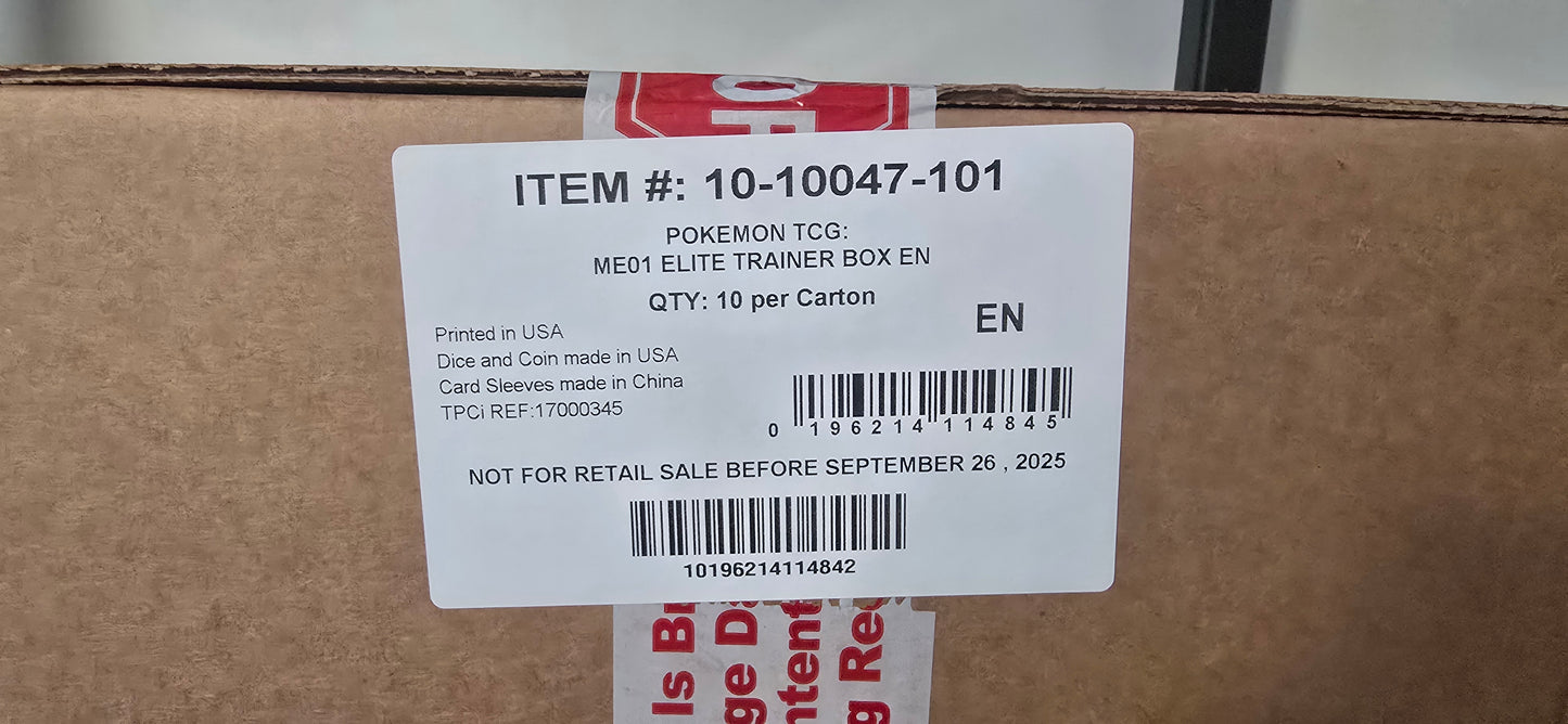 Pokemon Mega Evolution Elite Trainer Box CASE - ME01 ETB